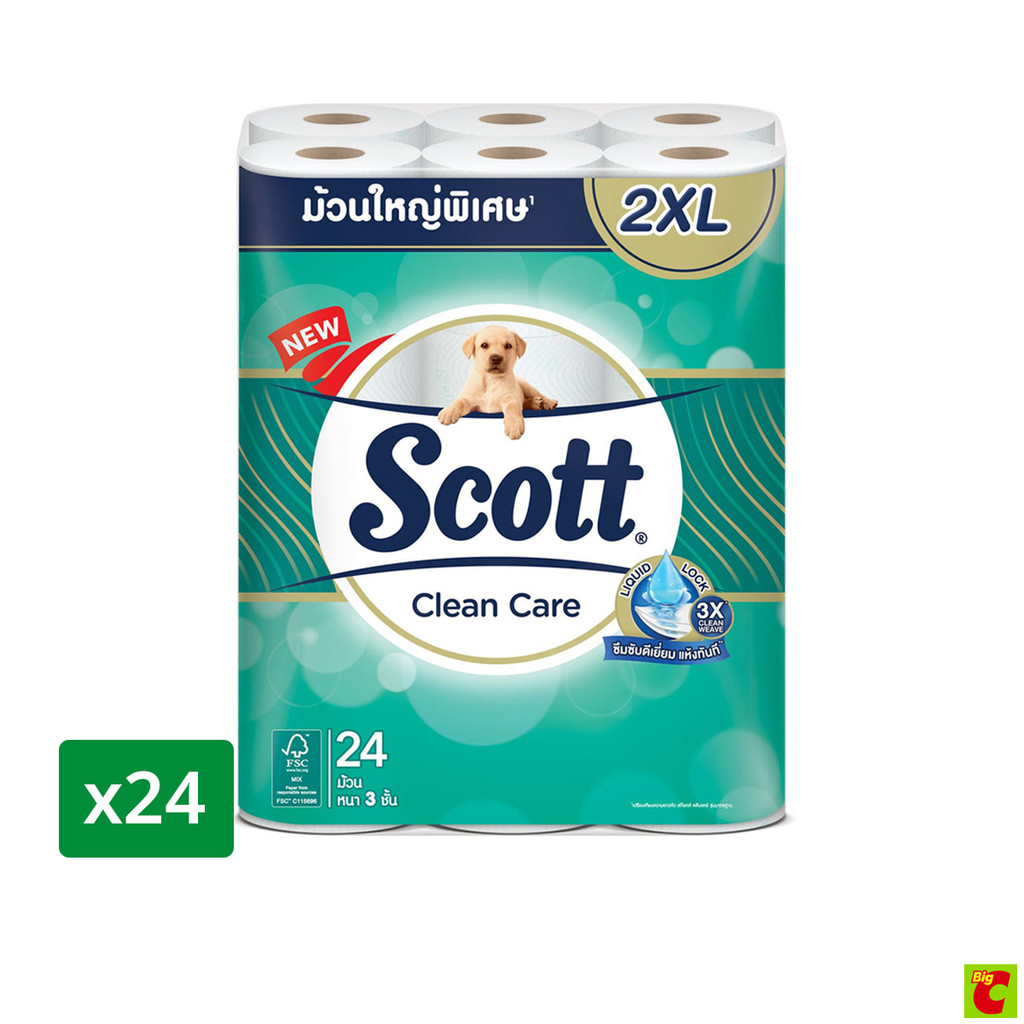 สก็อตต์ คลีนแคร์ กระดาษชำระ ม้วนใหญ่พิเศษ 2XL แพ็ค 24