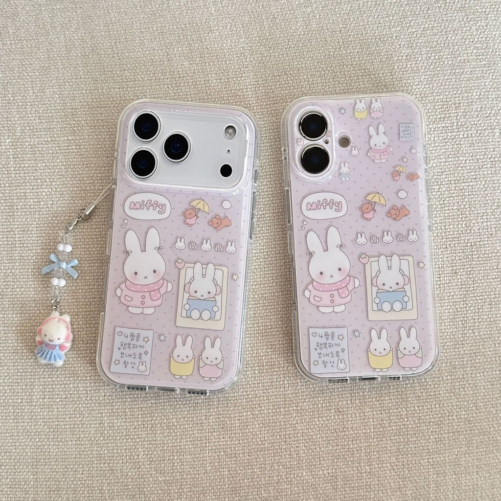 เคสไอโฟน17 เคสIMD TPUนุ่ม ลายมิฟฟี่ แมว คู่รัก สำหรับ IPhone 11 17 13 Air 16 12 15 14 Pro Max 15 14 16 Plusเคสรักน่ารัก