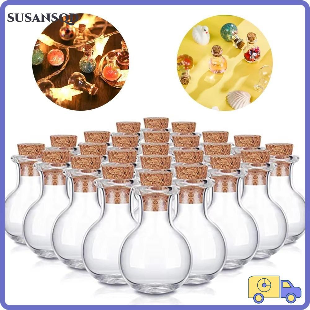 SUSANSQD Candy Glass Jars, Cork Stoppers แก้วงานแต่งงานโปรดปราน Jars, DIY หัตถกรรมตกแต่ง Jars Wish D