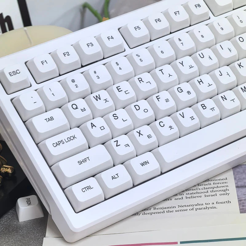 สีขาวรัสเซีย/เกาหลี Keycap XDA Simple PBT Sublimation Craft Milky White Matte Keycap ชุด 120 ปุ่มเหม