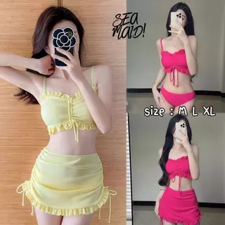 SEA MAID ชุดว่ายน้ำผู้หญิง ชุดบิกินี่ ชุดเดินชายหาด 👗 มีไซส์ M-XL | น้ำหนัก 40-65 กก. สายปรับได้ Y045