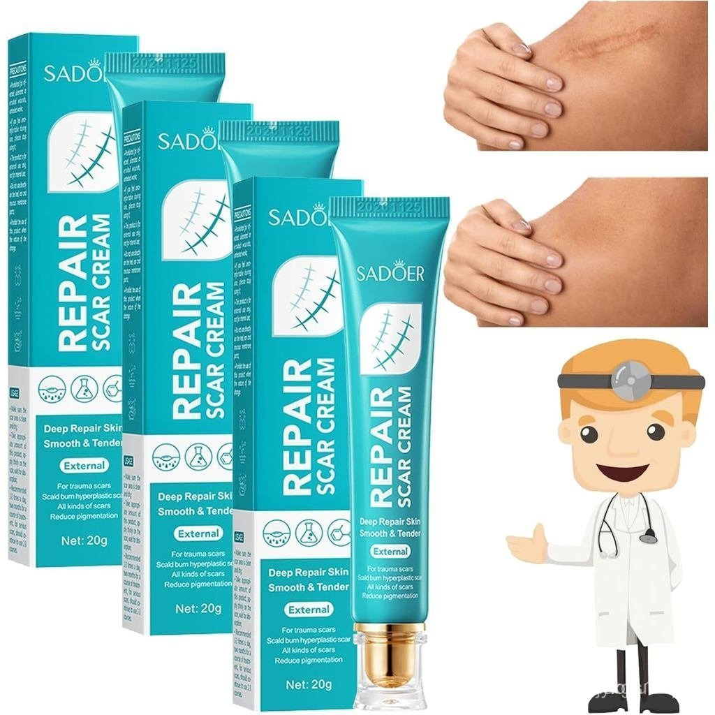 Sadoer Repair Scar Cream, Sadoer Scar Cream Face, Professional Repair Gel พร้อมสูตรสมุนไพรธรรมชาติ, 