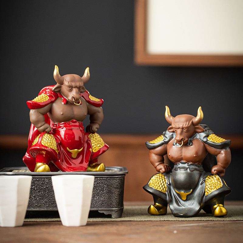 Yuxuan Zisha ชาสัตว์เลี้ยง Niu ชาทั่วไปเล่น Bull Soaring Town House ตกแต่ง Bull Demon สํานักงานตกแต่