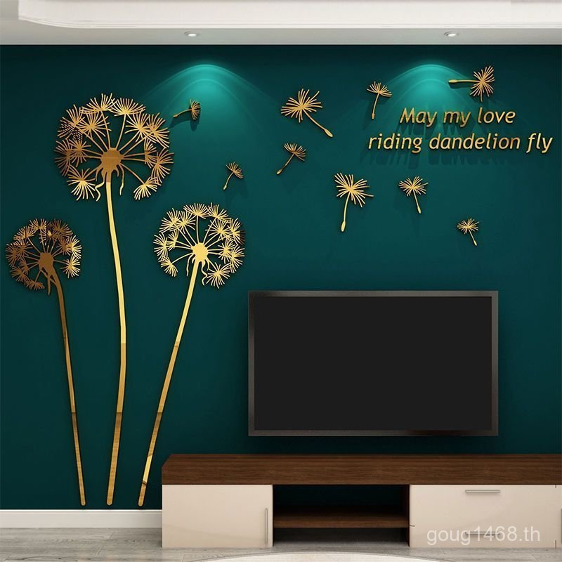 3d ห้องนั่งเล่นสติ๊กเกอร์ตกแต่ง Self-Layout กาวโซฟากระดาษภาพวาดห้องสามมิติพื้นหลังทีวีผนังห้องนอนข้า