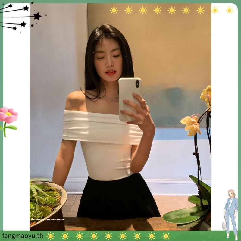 AIMER - Off Shoulder Ruched Top เสื้อปาดไหล่