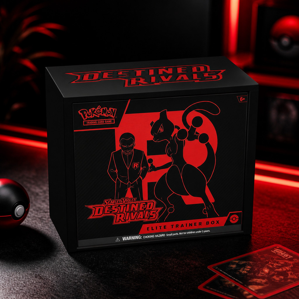 Destined Rivals Custom 3D พิมพ์ Pokemon ETB กันฝุ่นกรณี ETB และ Pokemon Centre Display Casing