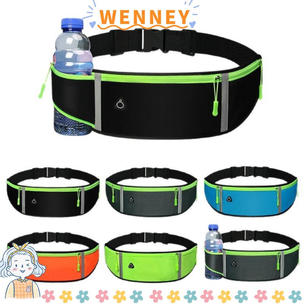 กระเป๋าคาดเอววิ่ง WEY กระเป๋าคาดเอวกีฬาโพลีเอสเตอร์กันน้ํา แบบพกพา Casual Shock-Absorbing Fanny Pack Gym Fitness