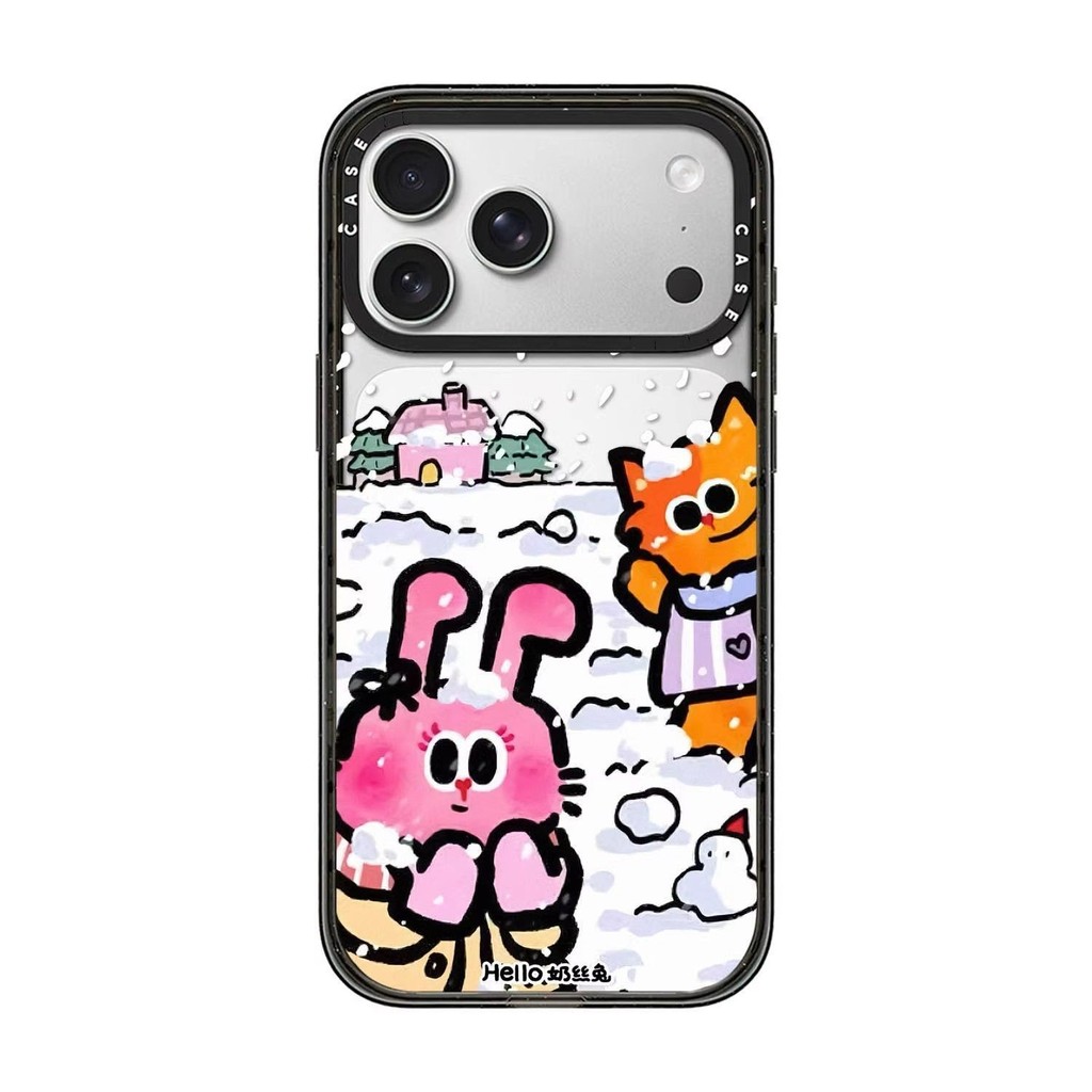 CASETIFY น่ารัก Hello Milk Rabbit คริสต์มาสหิมะ iPhone17 น่ารัก 13 Apple 16/15 เคสโทรศัพท์ 05.04.02