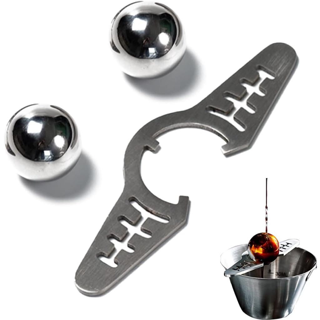 2pic Espresso Frozen Ball สําหรับกาแฟเอสเปรสโซเครื่องมือทําความเย็นสแตนเลส Chiller Ball/Ice Sphere, 