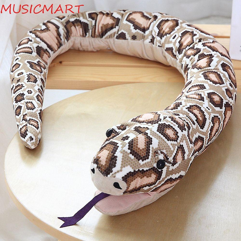 MUSICMART หุ่นมือของเล่นเด็ก 1 ชิ้น Plushie หมอนน่ารักของขวัญวันเกิดยาวสัตว์เลื้อยคลาน Python ตลก Tricky Prank น่ารัก Python งูสัตว์ Plush ตุ๊กตา