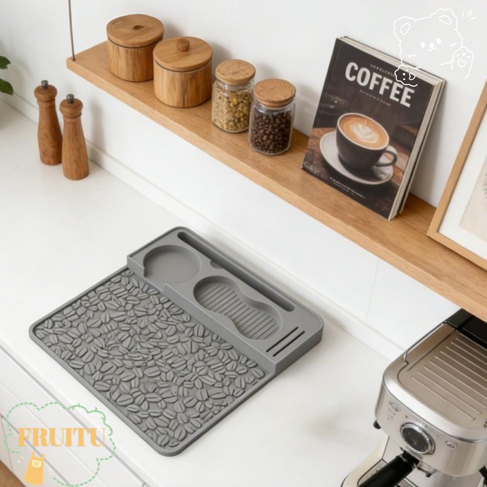 FRUITU Coffee Tamper Pad,ซิลิโคน 25x24 ขนาดใหญ่กาแฟTamper Holder,ทําความสะอาดง่ายAnti-slip Water Drip Mats Caféใช้