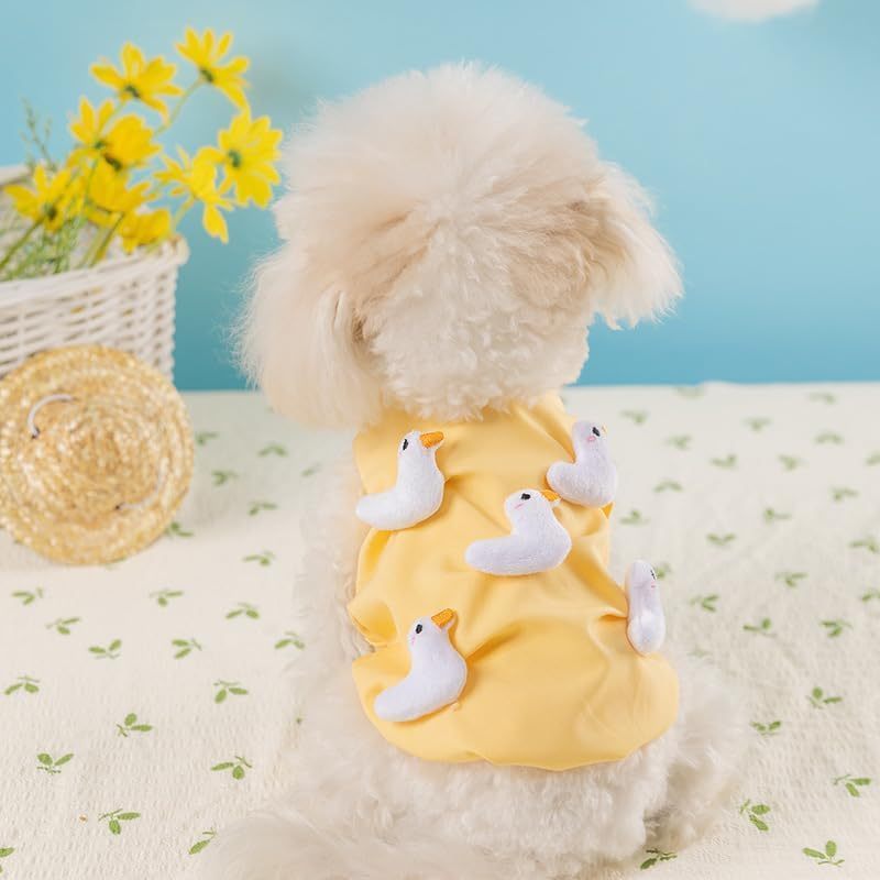 py Costume Summer 3D Duck Dress Plush Duck Decor Dog Cat Accessories Multiple Sizes for Kitten Small