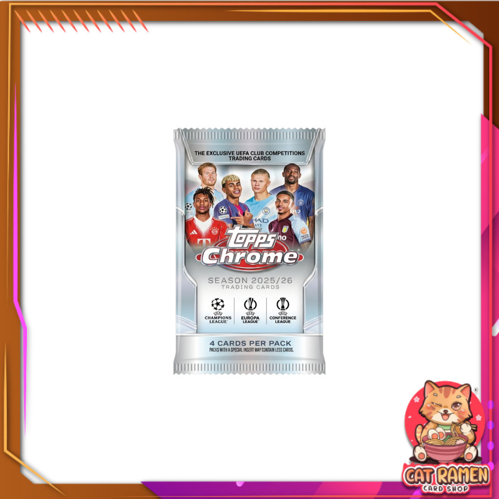 [ 1 ซอง ] 2025-26 Topps UEFA Club Competitions Chrome Soccer Value Pack (p3)