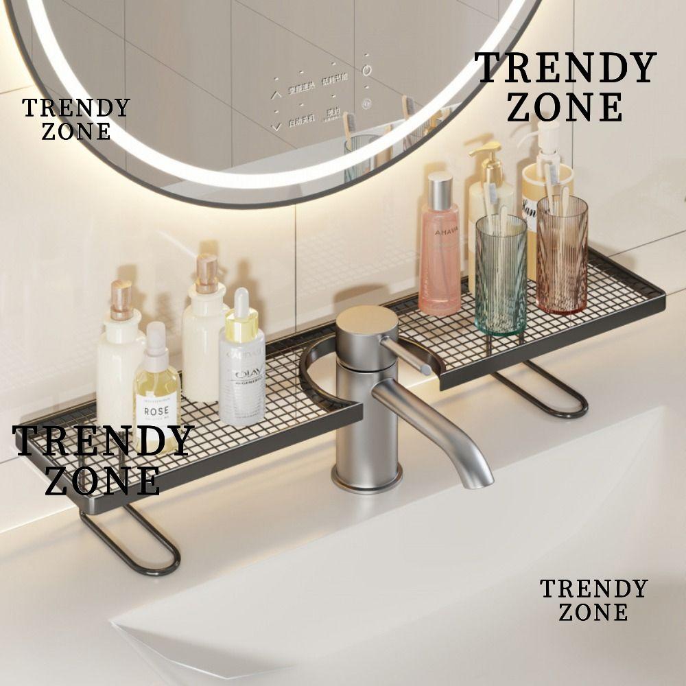 TRENDYZONE ชั้นวางเคาน์เตอร์ในห้องน้ํา, กันลื่น 50/60 ซม. ชั้นวางโต๊ะเครื่องแป้งในห้องน้ํา, ชั้นวางก๊อกน้ํากลวงออกสําหรับงานหนัก
