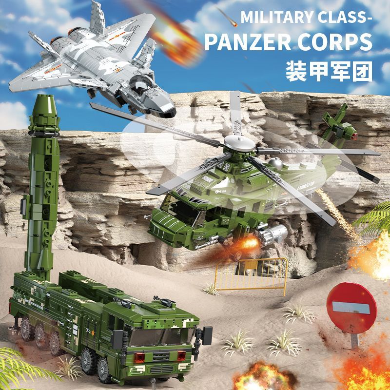 Compatible Lego Katyusha Missile Vehicle Chinese Dongfeng 21 Anti Ship Tank Model Toy