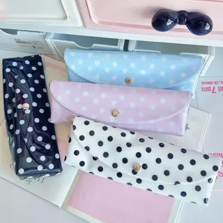 Ins Polka Dot Series กล่องดินสอ Organizer กระเป๋าเครื่องเขียนนักเรียนแฟชั่น Minimalist