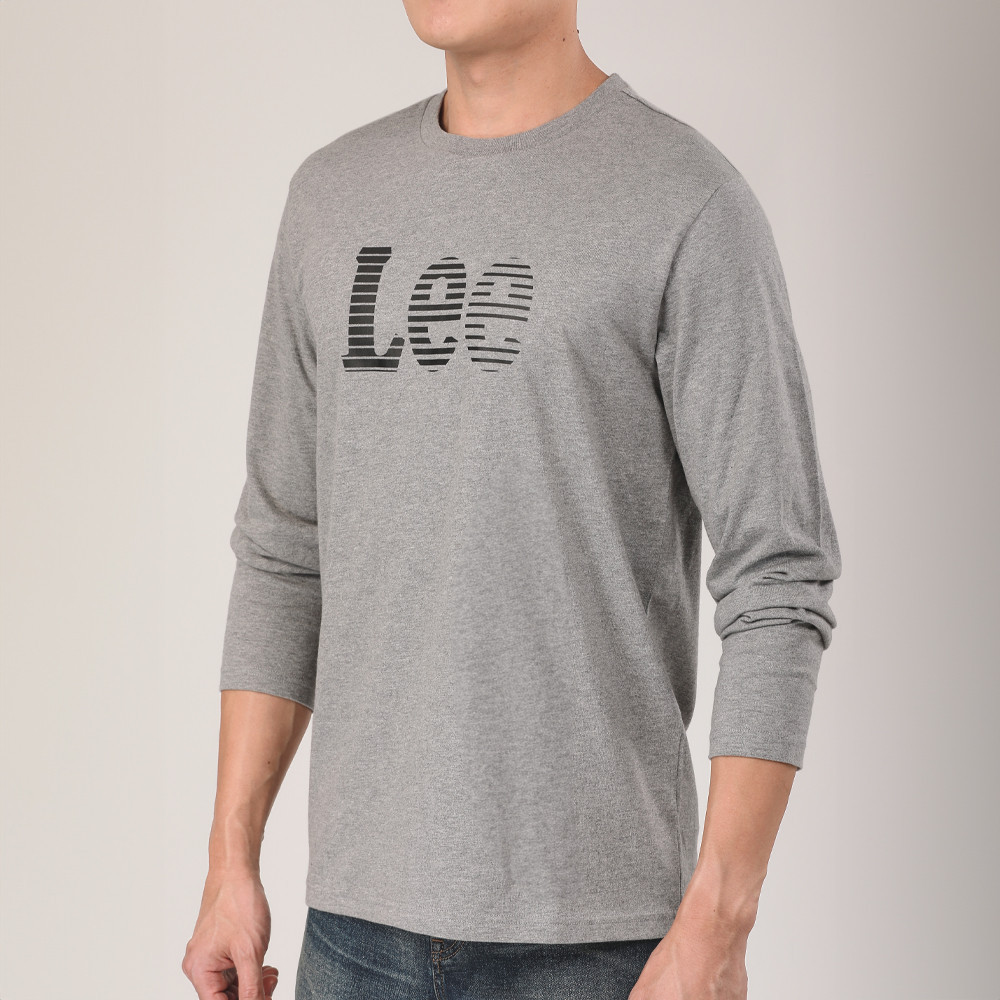 LEE เสื้อยืดแขนยาวผู้ชาย ทรง Regular รุ่น LE F625MTLSF06 สีเทา ราคา ถูกที่สุด ดีลบีเคเค แกลเลอรีภาพที่ 3