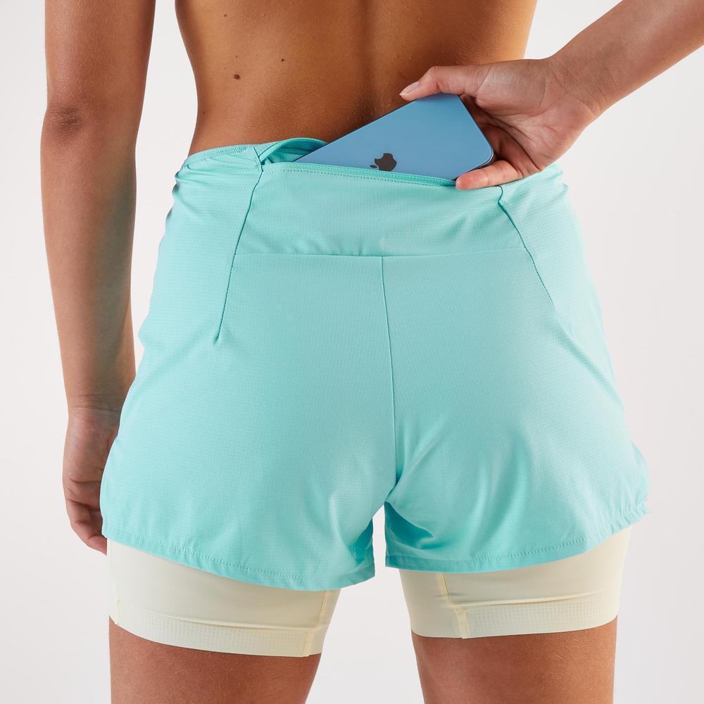 Decathlon Women’S 2In1 Running Shorts กางเกงวิ่งขาสั้น 2-In-1 สำหรับผู้หญิง รุ่น Kiprun Run 500 Comfort – Blue/Yellow ราคา ถูกที่สุด ดีลบีเคเค แกลเลอรีภาพที่ 6