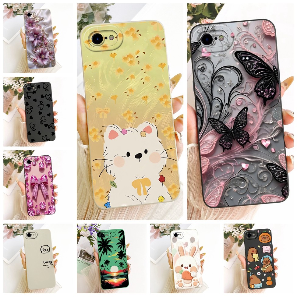 สําหรับiPhone 7กรณีน่ารักแฟชั่นหรูหรารักตลกทาสีซิลิโคนกันกระแทกปลอกA1660 A1778 A1779 A1780 A1853 A18