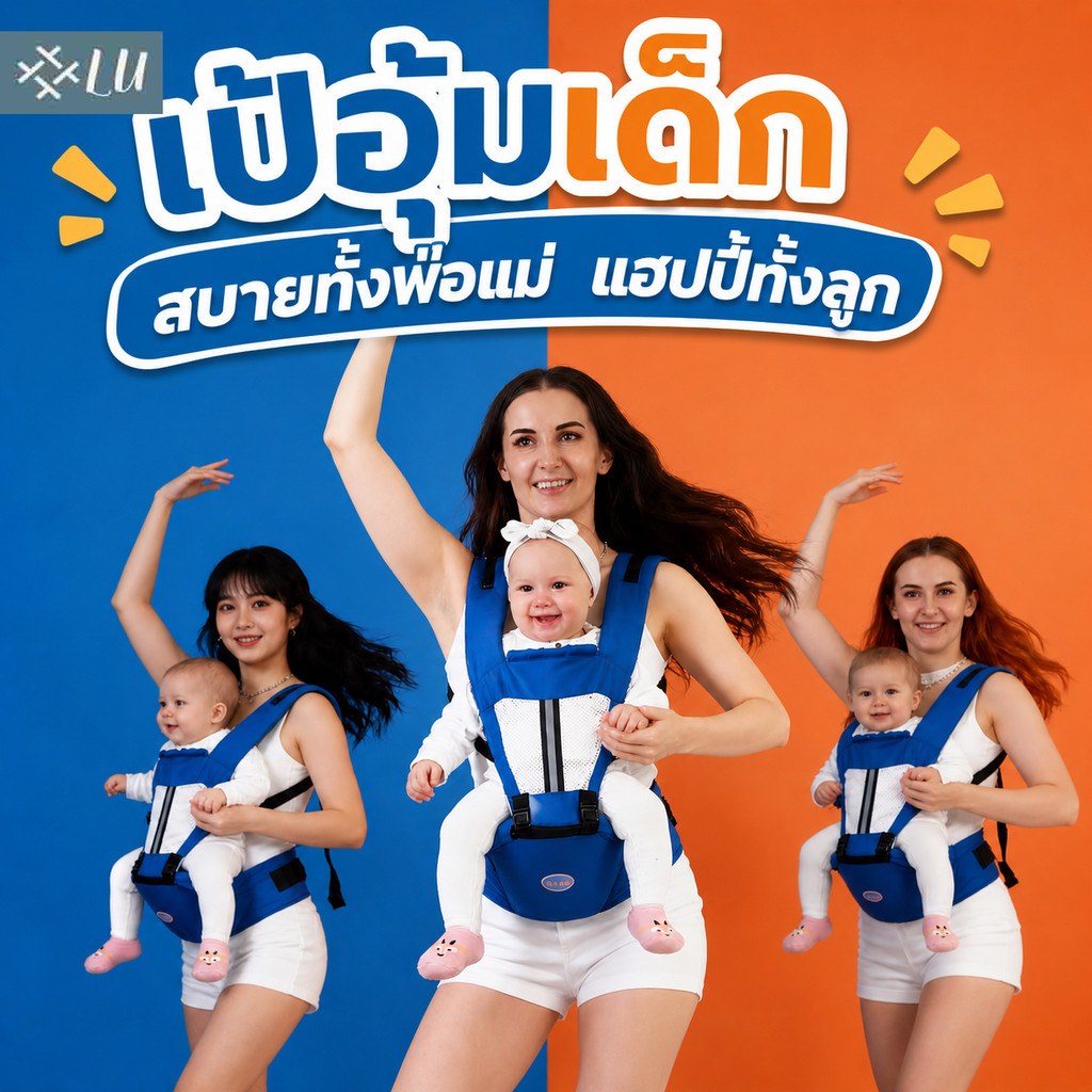 🚀【ประเทศไทยพร้อมส่ง】🚀เป้อุ้มเด็กเป้อุ้มเด็กแบบมีที่นั่งที่นั่งคาดเอวอุ้มเด็กพร้อมเป้สะพายถอดประกอบได้