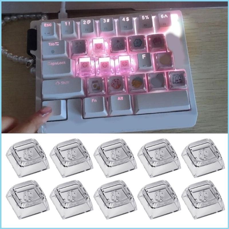 EZR 10 ชิ้น PC Blank Keycap โปรไฟล์ XDA 1U Gaming Keycap คีย์บอร์ดปุ่ม DIY
