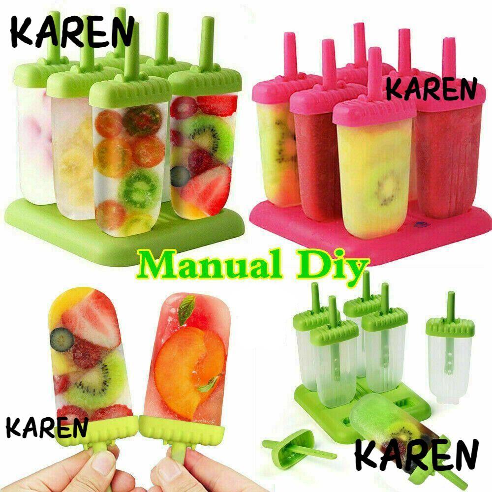 KARENGOODS แม่พิมพ์ไอศกรีม, โฮมเมดง่ายต่อการตกไอติม Mould, พลาสติกเกรดอาหารทนทานนํากลับมาใช้ใหม่ DIY เครื่องมือไอศกรีม DIY