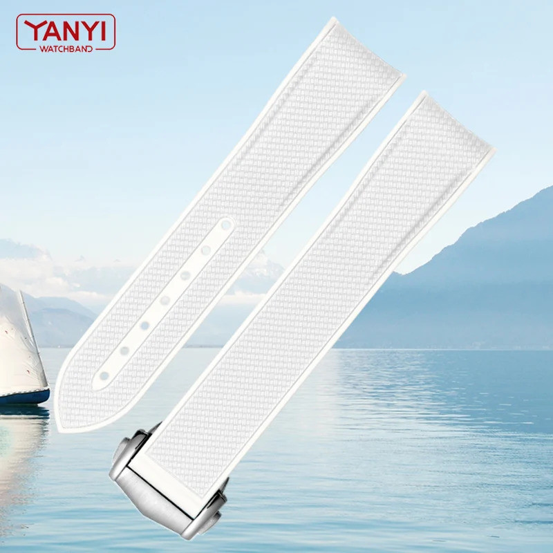 White Rubber Watchband For Omega X Swatch Joint MoonSwatch Constellation Waterproof Sports 20mm Watc