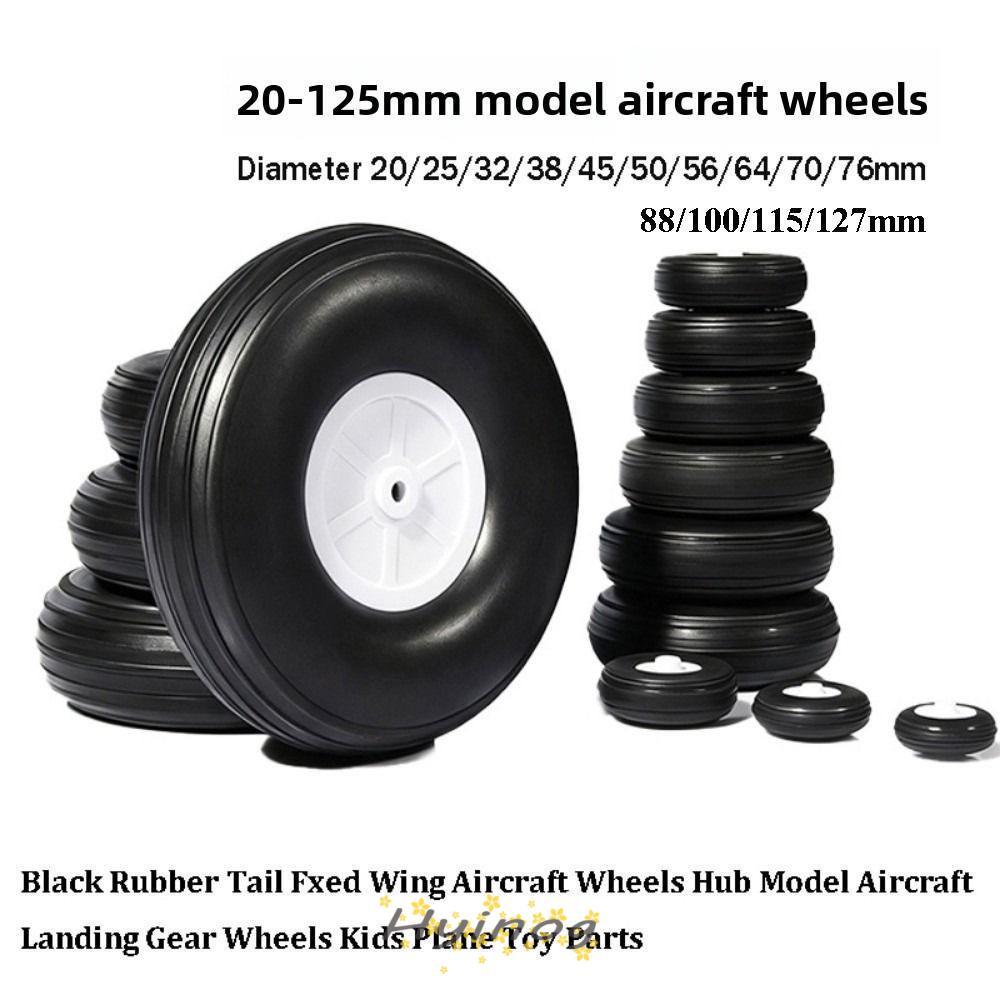 HYINOG Tail Fixed Wing เครื่องบินล้อ Hub อะไหล่ของเล่นเด็ก ยางสีดํา ล้อ Landing Gear 0.75-5 นิ้ว สําหรับเปลี่ยนเครื่องบิน RC