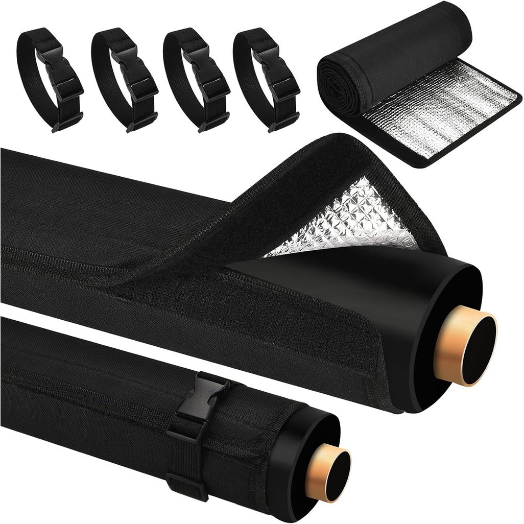 ฝาครอบฉนวนท่อ HVAC, ฉนวนท่อ AC กลางแจ้ง 600D Oxford 3 ชั้น HVAC ห่อฉนวน - ผ้าคลุม AC 72x10.2 นิ้วสํา