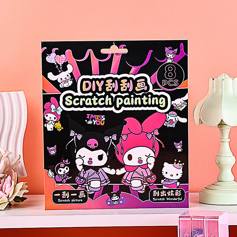 เด็กที่มีสีสัน Graffiti diy Scratch ภาพวาด Creative Scratch ภาพวาดหนังสืออนุบาล Art Scratch กระดาษสน