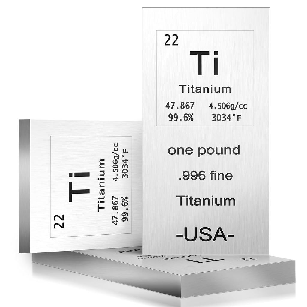 Landhoow Titanium Metal Bar 1lb แกะสลักด้วยเลเซอร์ 999 Pure Bullion Bar Paperweights สําหรับ Office 