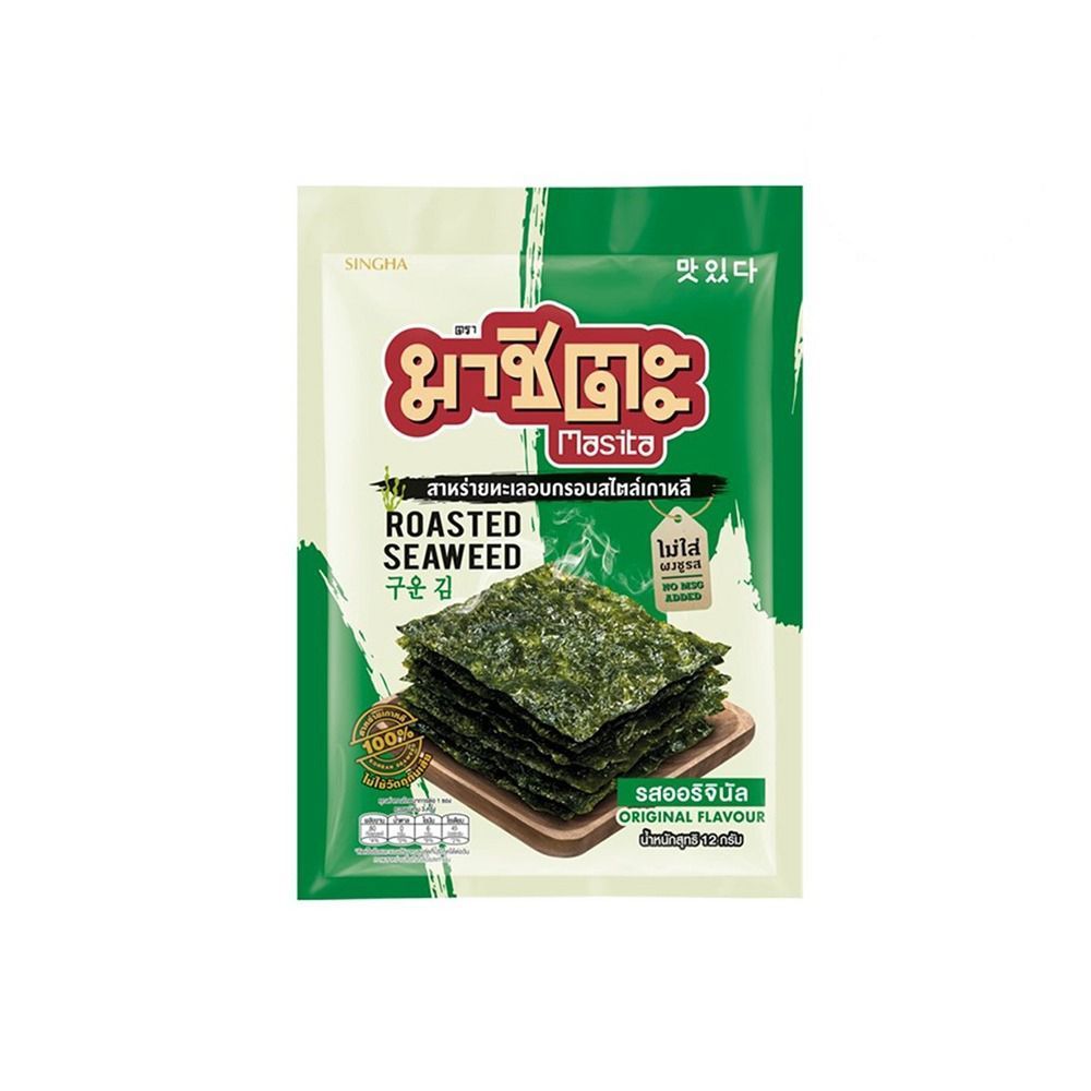[สินค้าส่งด่วน] มาชิตะสาหร่ายอบรสออริจินัล 4ก. แพ็ค 3 MASITA ROASTED ORIGINAL 4G. PACK 3