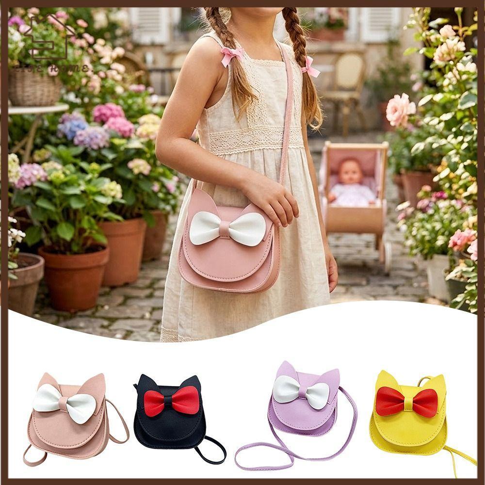 YELGIRL Kids Crossbody Bag, Princess Cartoon Mini Shoulder Bags, Fashion Bow Kids Small Bag Children