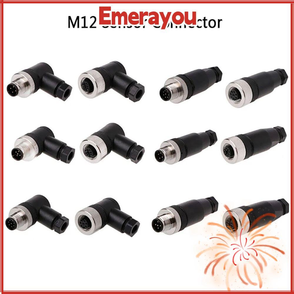 EMERATH M12 Sensor Connector, 4 5 8 Pin Sensor Plug M12 Aviation Plug, กันน้ํา M12 Sensor Cable Conn