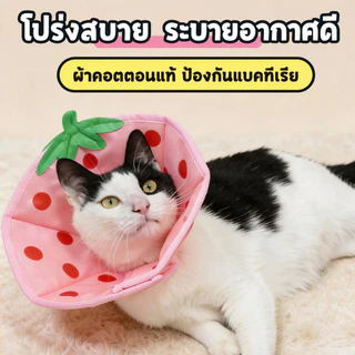 ปลอกคอกันเลีย S/M/L คอลล่าแมว คอลล่าสุนัข รอบคอ ป้องกันการเลียแผลนุ่มนิ่มใส่สบาย