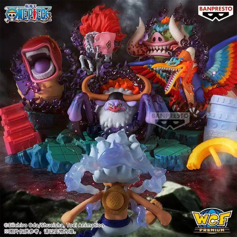 โรงงานแว่นตา Bandai PB One Piece WCF PREMIUM Luffy VS Five Old Stars