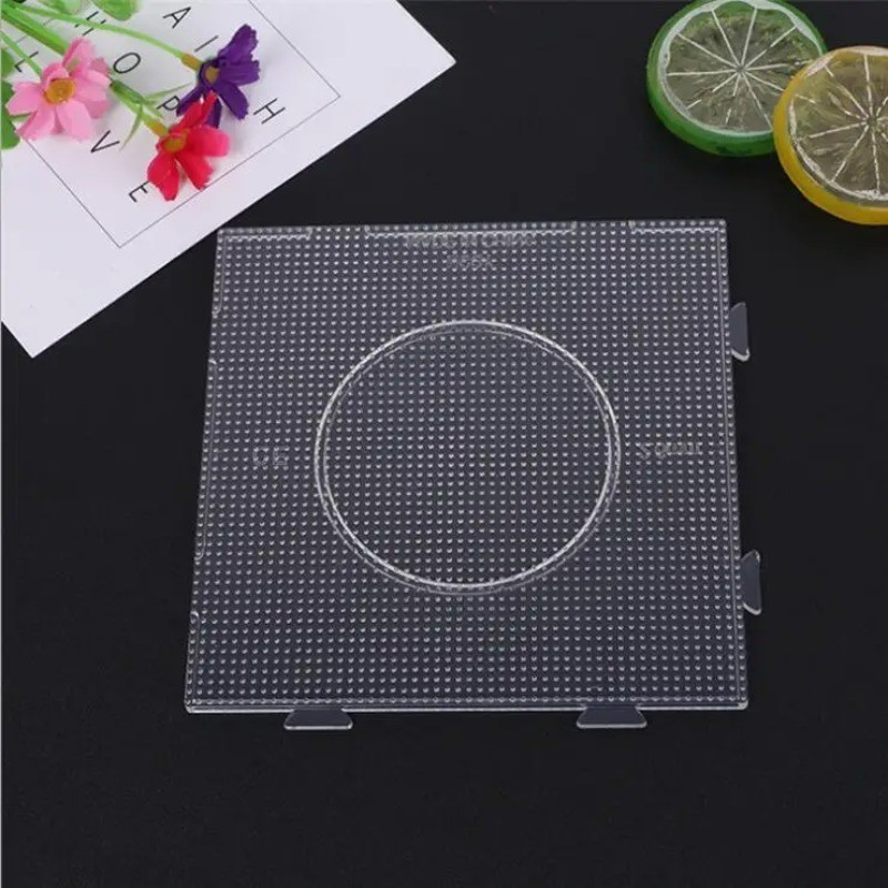 2.6 มม.Hama ลูกปัด Pegboard โปร่งใสแม่แบบ Board Pixel Art ปริศนาสแควร์เครื่องมือ DIY