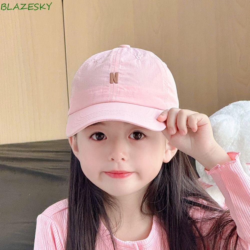 หมวกเบสบอลเด็กผู้หญิง BLAZESKY สีลูกกวาด ออกแบบมาเพื่อกันแดดและแห้งไว มีให้เลือกอายุ 2-8 ปี