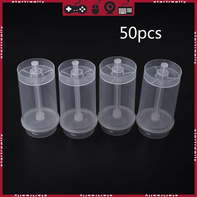 ST 50 ชิ้นเค้ก Push Up สําหรับภาชนะป๊อปพร้อมฝาปิดถังกดเค้กสําหรับโฮมเมด