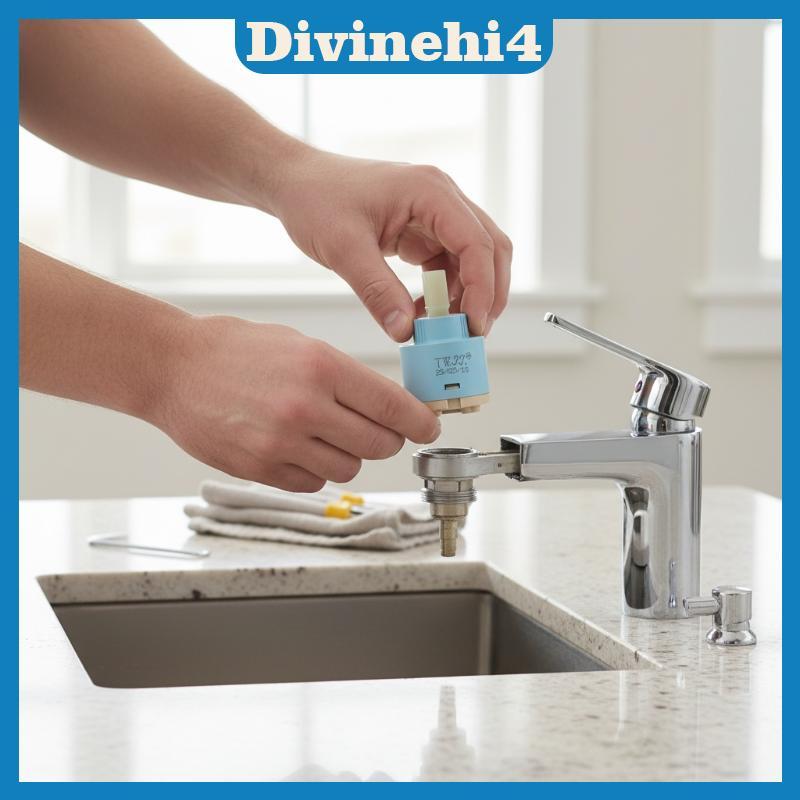 <divinehi4> 1 ชิ้นเซรามิค Thermostatic วาล์วเปลี่ยนสําหรับก๊อกน้ําทนทาน PP พลาสติกห้องน้ําห้องครัว M
