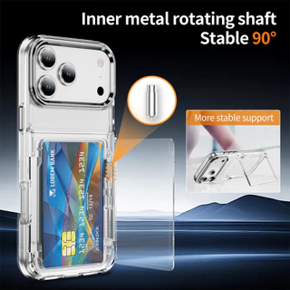 หรูหราโปร่งใสพลิกประเภทผู้ถือบัตรสําหรับiPhone 17 Pro Max 17 Air 16 Pro Max 15 14 13 Pro Max 15 16 Plus 12 Pro Max 11 15 Pro MaxกันกระแทกTPU + อะคริลิคเคสโทรศัพท์ใส