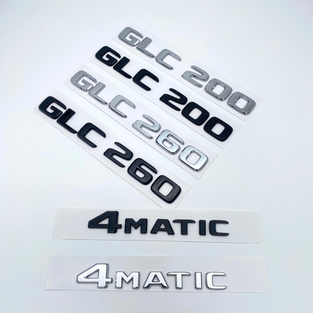 3D ABS Chrome ตัวอักษรสีดํา GLC260 GLC300 GLC350 GLC220d GLC350e 4Matic สัญลักษณ์สําหรับ Mercedes Be
