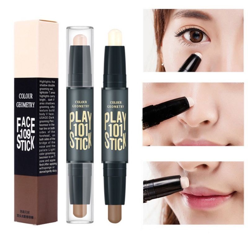 แท้ตัวดังใน Tiktok ICVC essential contour play 101 stick คอนซีลเลอร์ แบบแท่ง สองหัวคู่  highlight เฉ