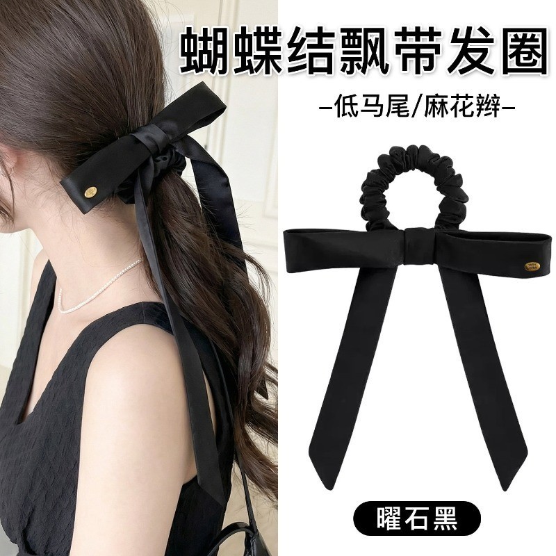 Scrunchie ทรงโบว์ สไตล์เกาหลี ใช้งานได้หลายแบบ เครื่องประดับผมทรงโบว์ สำหรับสร้อยผม
