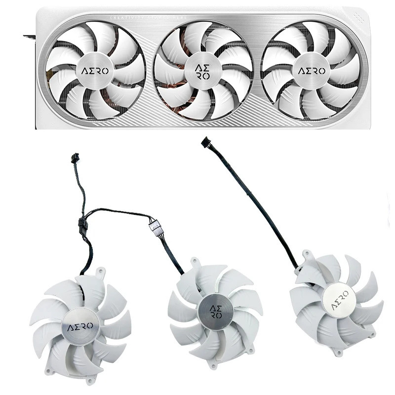 พัดลมระบายความร้อนใหม่สีขาว 87 มม.4pin GA92S2U PLA09215S12H RTX4070 AERO GPU พัดลมสําหรับ Gigabyte R