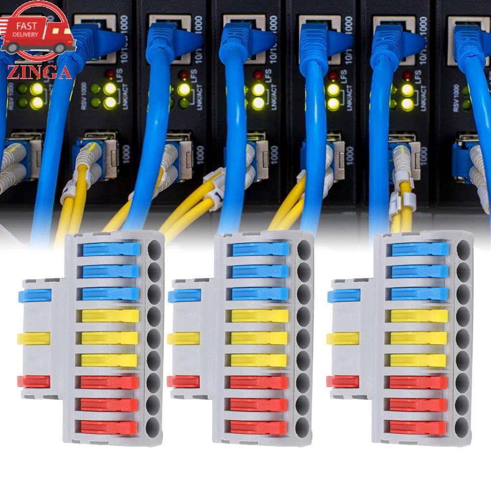 Zinga Zinga 5 ชิ้นตัวเชื่อมต่อสายไฟ Compact Lever Splitter Conector 3 ใน 9 out Circuit Inline Splice