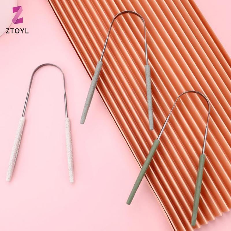 [ZTO-t] 1PCS สแตนเลสลิ้น Scraper ลมหายใจสดชื่นทําความสะอาดลิ้นเคลือบแปรงสีฟันสุขอนามัยช่องปาก U-รูปโลหะลิ้น Scraper