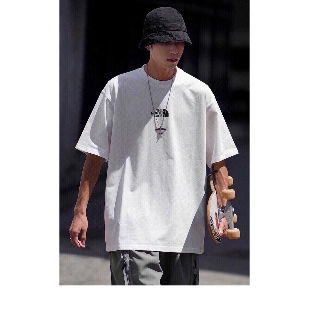 อุปทาน120
[ผ้าฝ้ายหนัก 260g] THE NORTH FACE Rolling Stone Band Series Retro British Rock Hip Hop หลว