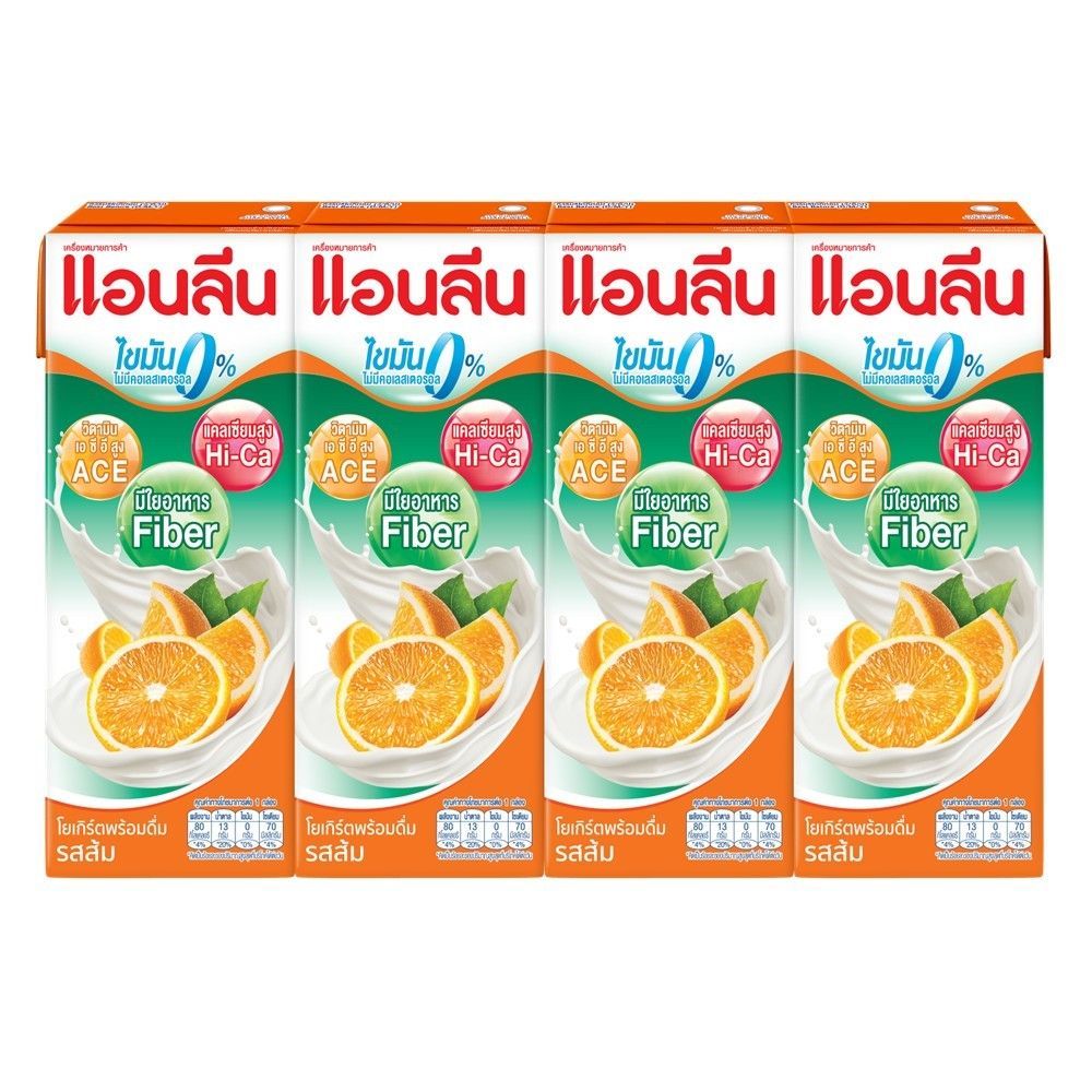[สินค้าส่งด่วน] แอนลีน โบนซ์แอคทีฟนมเปรี้ยวรสผลส้ม 180 มล. แพ็ค 4 ANLENE BONEZACTIV DKY ORANGE 180 ML PACK 4