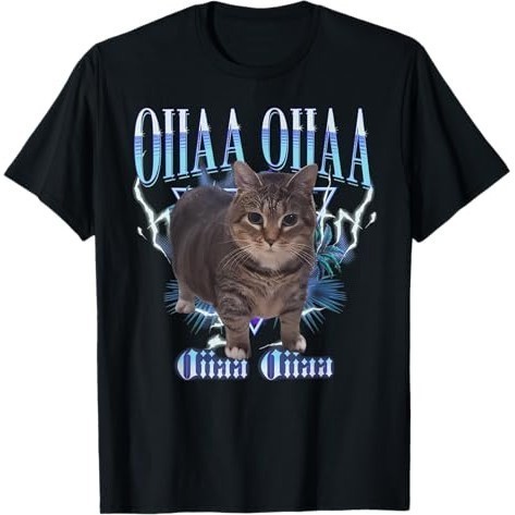 new หีเสื้อยืด Cute OIIA OIIA CAT Spinning Cat Meme Funny Trendy Cat T-Shirt เสื้อยืดผ้าฝ้ายหลากสี